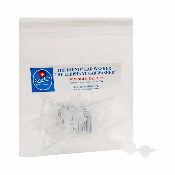 Doctor Easy Ear Wash System Tips For Rhino and Elephant Ear Washer, 20PK TW - main